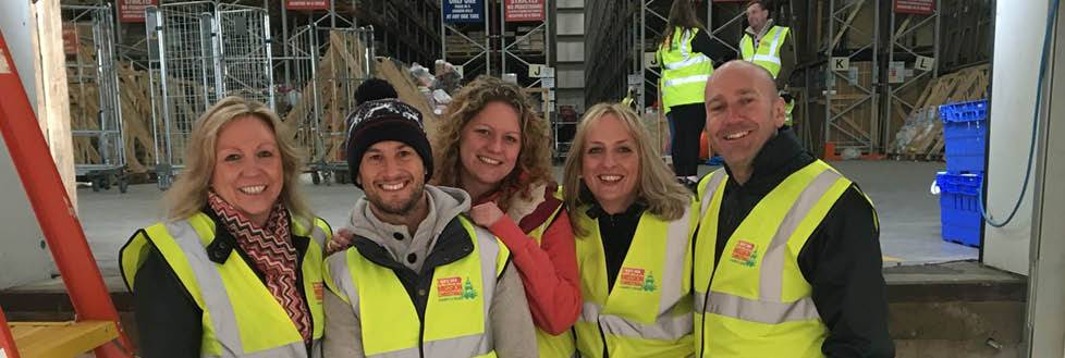 Mission Christmas team in high vis yellow jackets